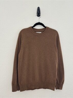Universal Works Brown Wool Blend Crewneck Sweater Made in Portugal Minimalist S